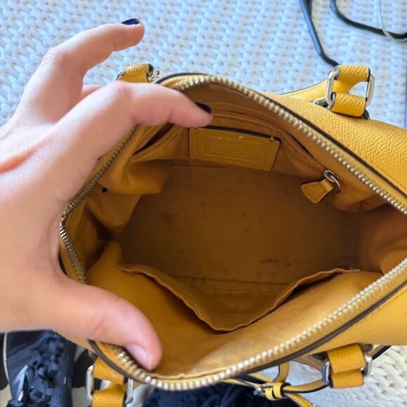Coach - Rowan Satchel Handbag Purse, Canary Yellow - Picture 4 of 5